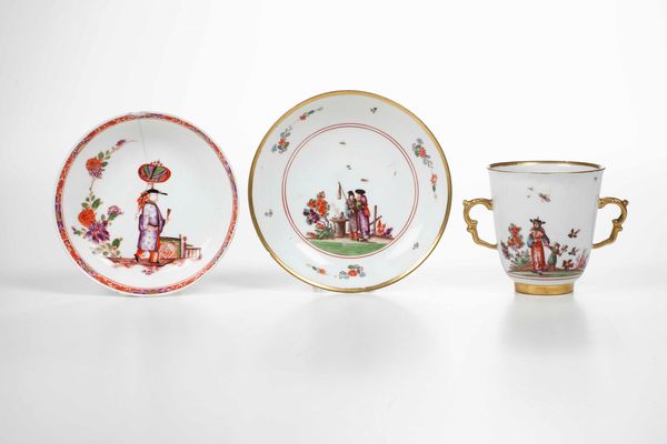 Tazza con piattino<BR>Meissen, 1730-1733 circa<BR>  - Asta Porcellane venete ed europee di un'importante Famiglia veneziana - Associazione Nazionale - Case d'Asta italiane
