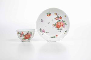 Tazza con piattino<BR>Vienna, Manifattura Imperiale, verso il 1780  - Asta Porcellane venete ed europee di un'importante Famiglia veneziana - Associazione Nazionale - Case d'Asta italiane