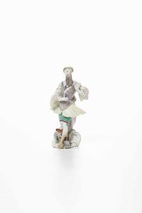 Figurina di Nettuno<BR>Vienna, Manifattura Imperiale, 1750-1760  - Asta Porcellane venete ed europee di un'importante Famiglia veneziana - Associazione Nazionale - Case d'Asta italiane