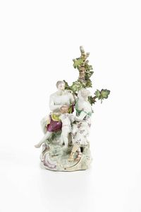 Gruppo con Paride ed Elena<BR>Vienna, Manifattura Imperiale, 1755-1760 circa  - Asta Porcellane venete ed europee di un'importante Famiglia veneziana - Associazione Nazionale - Case d'Asta italiane