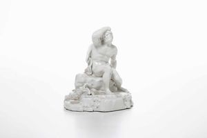 Figurina di Ercole<BR>Germania, Manifattura di Frankenthal, 1787 circa  - Asta Porcellane venete ed europee di un'importante Famiglia veneziana - Associazione Nazionale - Case d'Asta italiane