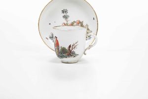 Tazza con piattino<BR>Germania, Manifattura di Nymphenburg, 1765-1770  - Asta Porcellane venete ed europee di un'importante Famiglia veneziana - Associazione Nazionale - Case d'Asta italiane