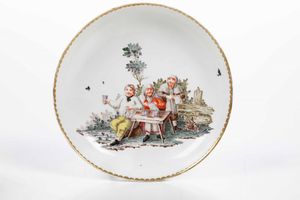 Tazza con piattino<BR>Germania, Manifattura di Nymphenburg, 1765-1770  - Asta Porcellane venete ed europee di un'importante Famiglia veneziana - Associazione Nazionale - Case d'Asta italiane