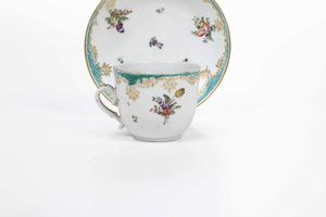 Tazza con piattino<BR>Venezia, Manifattura Cozzi, 1770-1790<BR>  - Asta Porcellane venete ed europee di un'importante Famiglia veneziana - Associazione Nazionale - Case d'Asta italiane