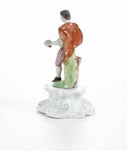 Figurina di vendemmiatore<BR>Venezia, Manifattura Cozzi, 1765 circa<BR>  - Asta Porcellane venete ed europee di un'importante Famiglia veneziana - Associazione Nazionale - Case d'Asta italiane