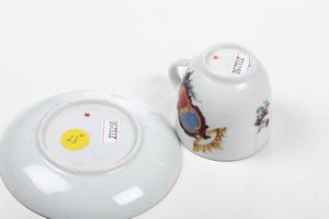 Tazza con piattino<BR>Nove, Manifattura Antonibon, gestione Parolin, 1770 circa  - Asta Porcellane venete ed europee di un'importante Famiglia veneziana - Associazione Nazionale - Case d'Asta italiane