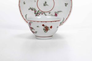 Tazza con piattino<BR>Nove, Manifattura Antonibon gestione Parolin, 1780-1790<BR><BR>  - Asta Porcellane venete ed europee di un'importante Famiglia veneziana - Associazione Nazionale - Case d'Asta italiane
