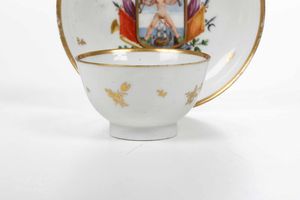 Tazza con piattino<BR>Nove, Manifattura Antonibon, gestione Parolin, 1790-1800<BR>  - Asta Porcellane venete ed europee di un'importante Famiglia veneziana - Associazione Nazionale - Case d'Asta italiane