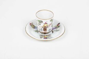 Tazza con piattino<BR>Doccia, Manifattura Ginori, 1810-1840<BR>  - Asta Porcellane venete ed europee di un'importante Famiglia veneziana - Associazione Nazionale - Case d'Asta italiane