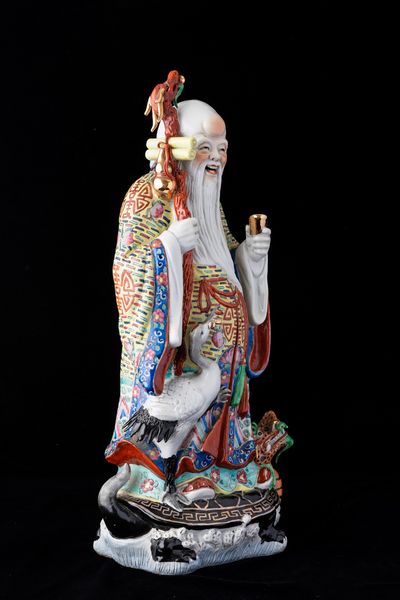 Figura di saggio in porcellana, Cina, Repubblica, XX secolo  - Asta Asian Art - Associazione Nazionale - Case d'Asta italiane