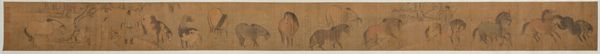 Stampa su seta raffigurante cavalli e cavalieri, Cina, XX secolo  - Asta Asian Art - Associazione Nazionale - Case d'Asta italiane