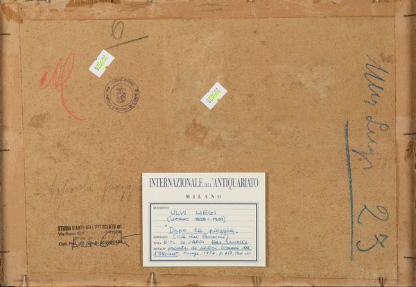 Ulvi Liegi : Dopo la pioggia, 1902  - Asta Dipinti del XIX e XX secolo - Associazione Nazionale - Case d'Asta italiane