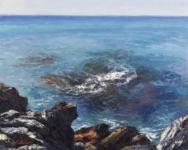 GIUSEPPE ARIGLIANO : Rocce e trasparenze marine  - Asta Dipinti del XIX e XX secolo - Associazione Nazionale - Case d'Asta italiane