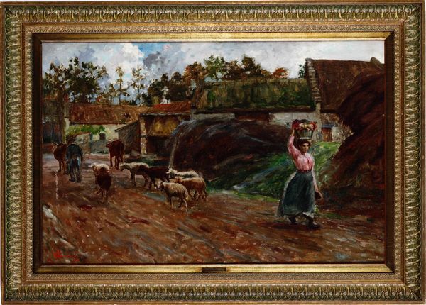 Angelo Garino : Scena di paese  - Asta Dipinti del XIX e XX secolo - Associazione Nazionale - Case d'Asta italiane