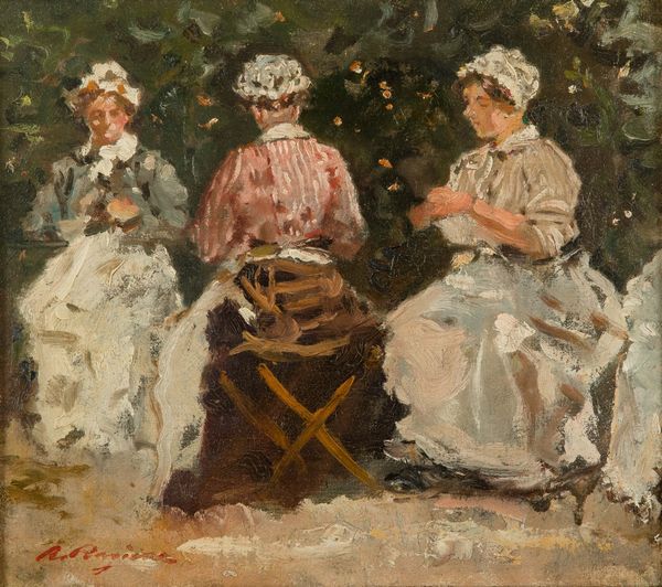 Raffaele Ragione : Balie a parc Monceau  - Asta Dipinti del XIX e XX secolo - Associazione Nazionale - Case d'Asta italiane