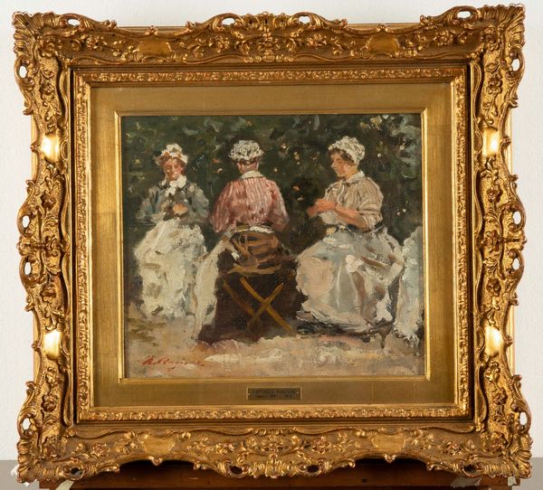 Raffaele Ragione : Balie a parc Monceau  - Asta Dipinti del XIX e XX secolo - Associazione Nazionale - Case d'Asta italiane