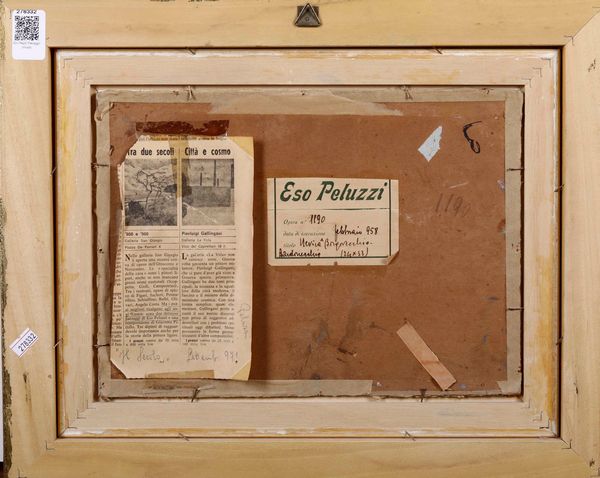 Eso Peluzzi : Nevica a Bardonecchia, 1958  - Asta Dipinti del XIX e XX secolo - Associazione Nazionale - Case d'Asta italiane