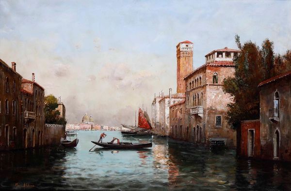 Eloi Noël Bouvard : Canale veneziano  - Asta Dipinti del XIX e XX secolo - Associazione Nazionale - Case d'Asta italiane