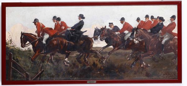 Aurelio Craffonara : Caccia alla volpe  - Asta Dipinti del XIX e XX secolo - Associazione Nazionale - Case d'Asta italiane