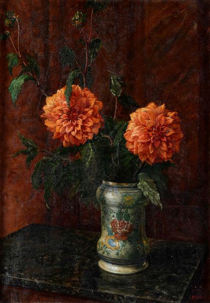 Antonio Maria Morera : Due nature morte con vasi di fiori  - Asta Dipinti del XIX e XX secolo - Associazione Nazionale - Case d'Asta italiane