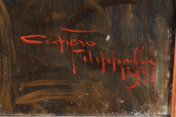 Cafiero Filippelli : Figura femminile, 1951  - Asta Dipinti del XIX e XX secolo - Associazione Nazionale - Case d'Asta italiane