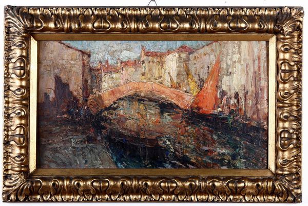 Alessandro Lupo : Chioggia autunnale  - Asta Dipinti del XIX e XX secolo - Associazione Nazionale - Case d'Asta italiane