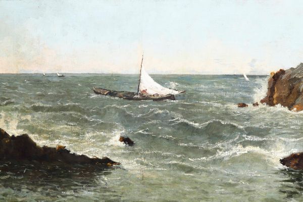 Bartolomeo Giuliano : Marina  - Asta Dipinti del XIX e XX secolo - Associazione Nazionale - Case d'Asta italiane