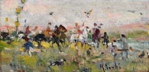 Raffaello Sorbi - Scena di caccia