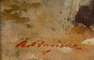 Raffaele Ragione : Balie a parc Monceau  - Asta Dipinti del XIX e XX secolo - Associazione Nazionale - Case d'Asta italiane