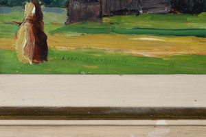 Lino Perissinotti : Paesaggio montano  - Asta Dipinti del XIX e XX secolo - Associazione Nazionale - Case d'Asta italiane