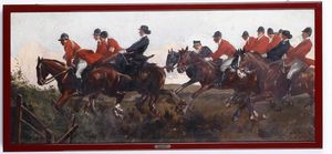 Aurelio Craffonara : Caccia alla volpe  - Asta Dipinti del XIX e XX secolo - Associazione Nazionale - Case d'Asta italiane