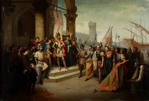 Luigi Sacco - Arrivo a Genova dei prigionieri di Ponza