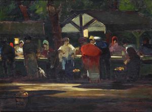 Renato Natali - Interno con figure