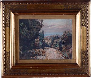 Gino Romiti : Paesaggio  - Asta Dipinti del XIX e XX secolo - Associazione Nazionale - Case d'Asta italiane