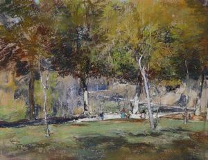 Giuseppe Casciaro - Strada di campagna con figure