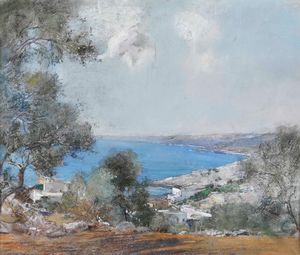 Giuseppe Casciaro - Veduta costiera napoletana