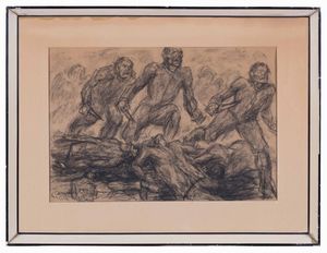 Giuseppe Cominetti : Scene di guerra, 1916  - Asta Dipinti del XIX e XX secolo - Associazione Nazionale - Case d'Asta italiane