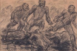 Giuseppe Cominetti : Scene di guerra, 1916  - Asta Dipinti del XIX e XX secolo - Associazione Nazionale - Case d'Asta italiane