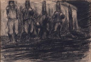 Giuseppe Cominetti : Scene di guerra, 1916  - Asta Dipinti del XIX e XX secolo - Associazione Nazionale - Case d'Asta italiane