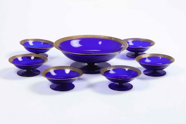 Servizio da macedonia<BR>Boemia, Karlsbad, Manifattura Moser, XX secolo<BR>  - Asta Arredo per la tavola - Associazione Nazionale - Case d'Asta italiane