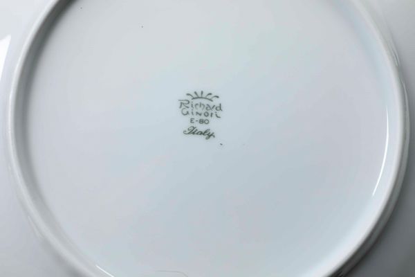 Servizio da pesce<BR>Doccia, Manifattura Richard Ginori, seconda met� del XX secolo  - Asta Arredo per la tavola - Associazione Nazionale - Case d'Asta italiane