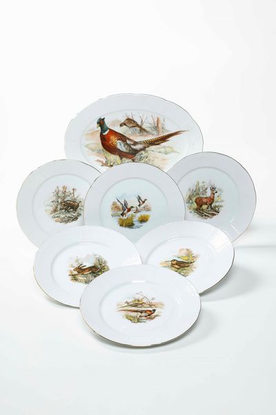 Servizio da caccia<BR>Francia, Limoges, XX secolo  - Asta Arredo per la tavola - Associazione Nazionale - Case d'Asta italiane