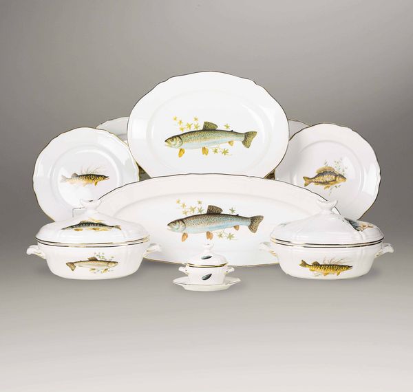 Servizio da tavola<BR>Doccia, Manifattura Richard Ginori, seconda met� del XX secolo  - Asta Arredo per la tavola - Associazione Nazionale - Case d'Asta italiane