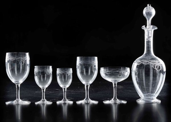 Servizio di calici <BR>Francia, Manifattura Baccarat, fine del XIX o inizio del XX secolo  - Asta Arredo per la tavola - Associazione Nazionale - Case d'Asta italiane