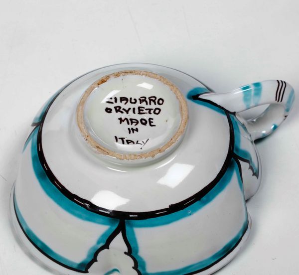 Servizio da t�<BR>Orvieto, Manifattura di Ilario Ciaurro, 1928-1938  - Asta Arredo per la tavola - Associazione Nazionale - Case d'Asta italiane