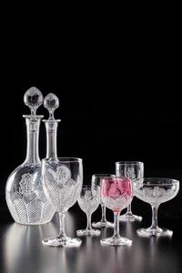 Servizio di calici cifrato �CEM� <BR>Probabilmente Boemia, prima met� del XX secolo  - Asta Arredo per la tavola - Associazione Nazionale - Case d'Asta italiane