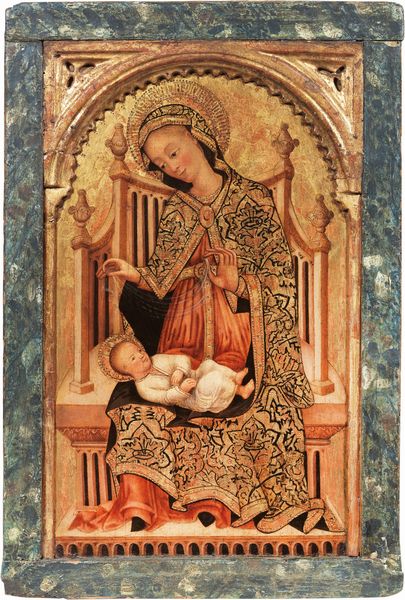 Maestro dell'Annunciazione Ludlow : Madonna con Bambino in trono  - Asta Importanti Dipinti e Arredi Antichi - Associazione Nazionale - Case d'Asta italiane