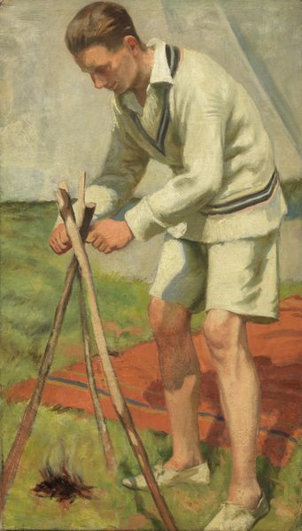 Charles H.H. Burleigh : Il campeggiatore (Autoritratto)  - Asta Importanti Dipinti e Arredi Antichi - Associazione Nazionale - Case d'Asta italiane