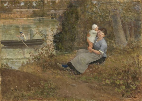 Serafino De Tivoli : Maternit�. Sulla Senna  - Asta Importanti Dipinti e Arredi Antichi - Associazione Nazionale - Case d'Asta italiane