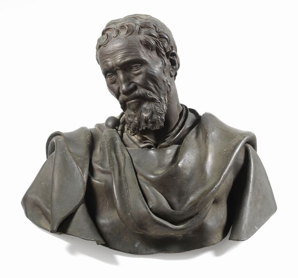 Ignoto del XIX secolo : Busto di Michelangelo  - Asta Importanti Dipinti e Arredi Antichi - Associazione Nazionale - Case d'Asta italiane